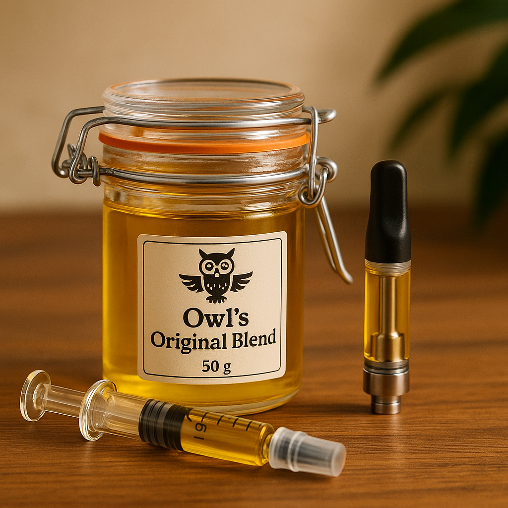 Vasetto da 50 g di Miscela Originale Owls — Formato Creator, pronta per i terpeni