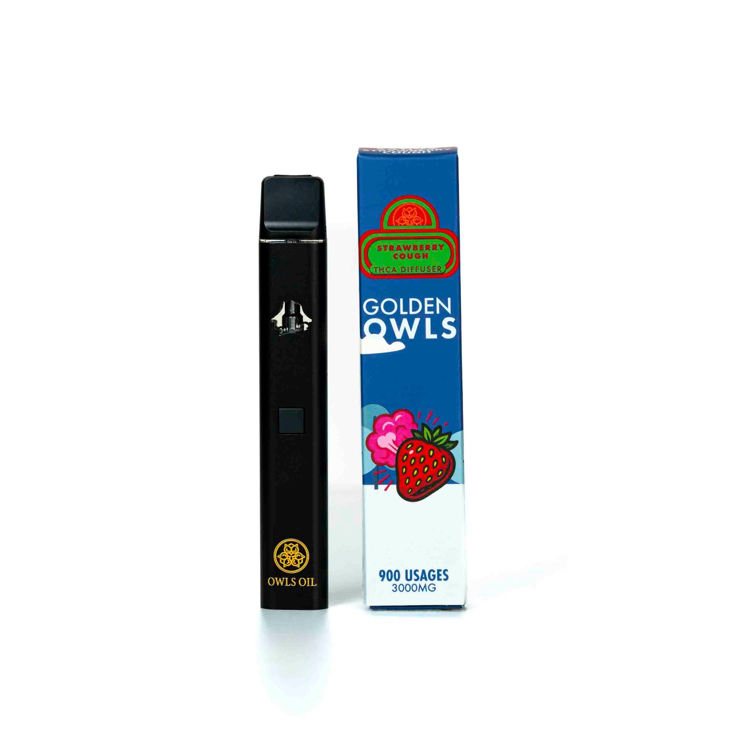 Golden Owls Strawberry Cough Vape THCA da 3 ml – 3000 mg