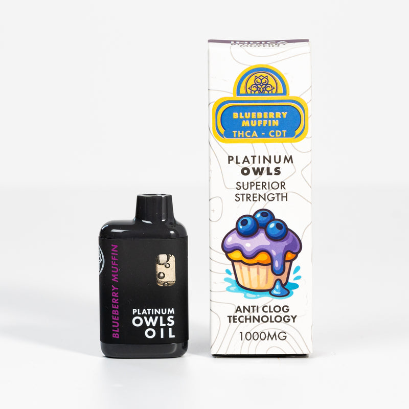 Platinum Owls THCA Vaporizzatore 1ml – Blueberry Muffin