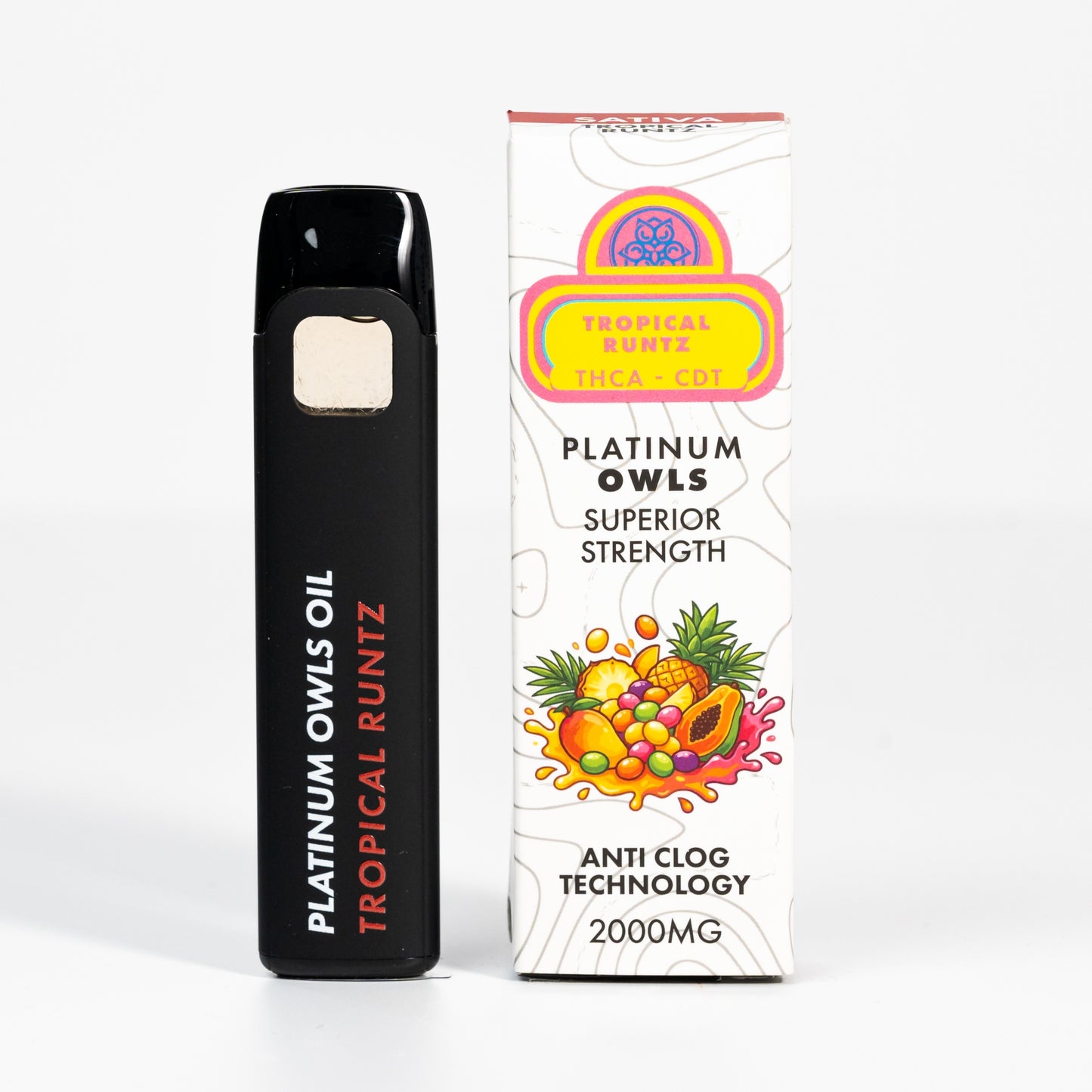 Platinum Owls THCA Vape 2ml – Tropical Runtz