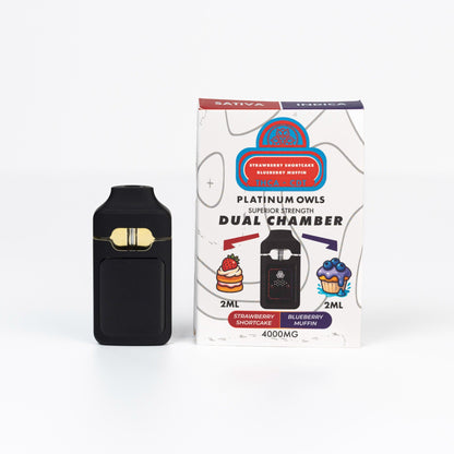 Platinum Owls Strawberry Shortcake & Blueberry Muffin 4ml dual chamber THCA vape Ireland
